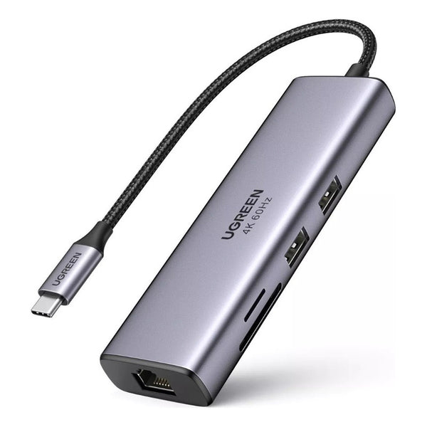 Adaptador Usb-C 6 En 1 Hdmi Rj45 Lector Tarjetas Usb 3.0 Hub Todo En Uno
