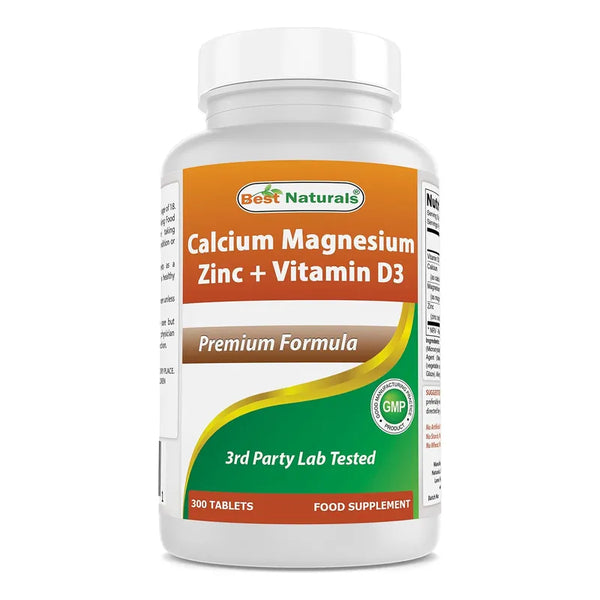 Calcio Magnesio Zinc Vitamina D3 300 Tabletas 1000 Mg 400 Mg Salud Ósea