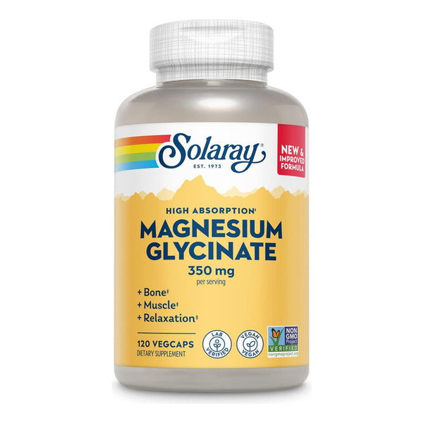 Glicinato De Magnesio Solaray 350mg 120 Caps Mejor Absorción