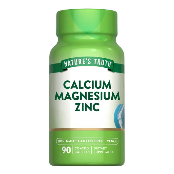 Calcio Magnesio Zinc Natures Truth Suplemento Vegano 90 Cápsulas