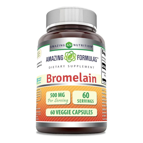 Bromelina 500mg 2400 GDU Cápsulas Vegetarianas Para Digestión Mejorada