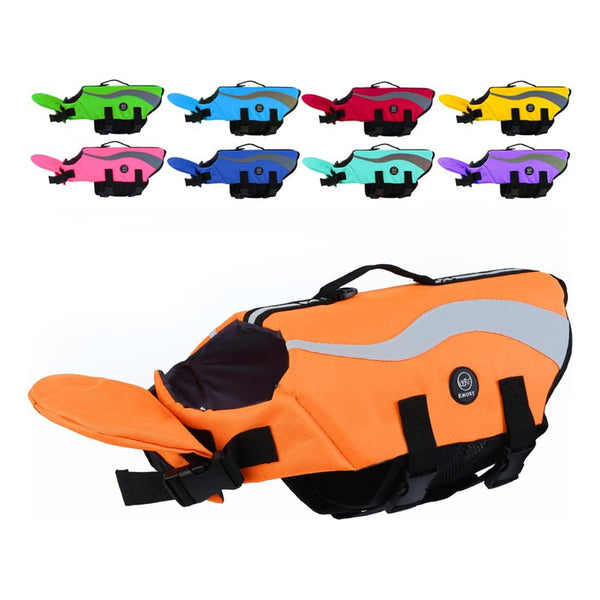 Chaleco Salvavidas Ajustable Para Perros Con Asa De Rescate Naranja Talla XS