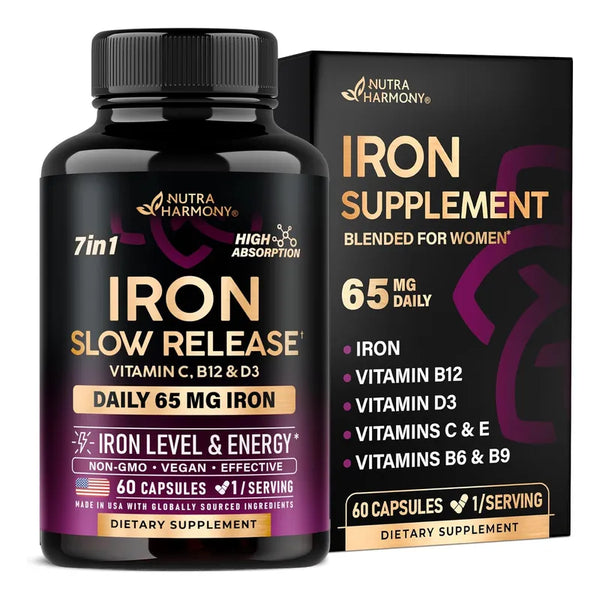 Hierro De Liberación Lenta 65 Mg Para Mujeres Alta Absorción