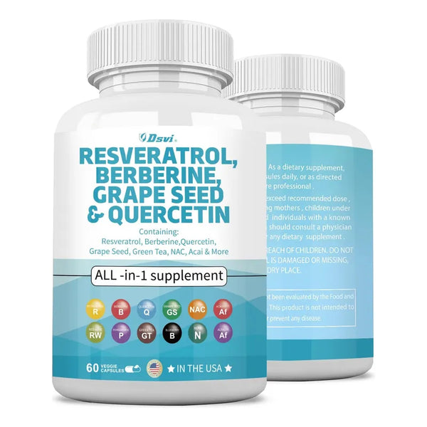 Capsulas De Resveratrol 6000 Mg Berberina 3000 Mg Suplemento Potente