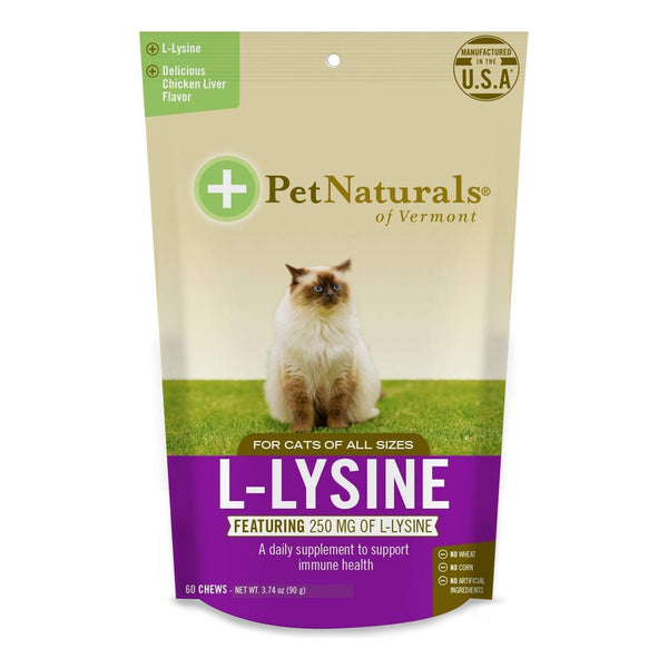 L-Lisina Para Gatos Pet Naturals Of Vermont 60 Masticables