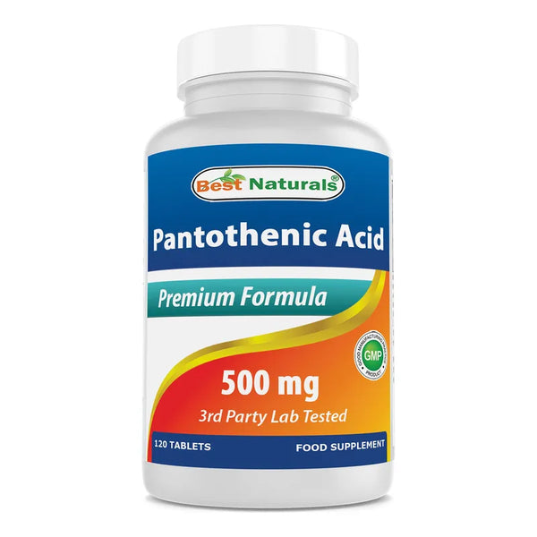 Acido Pantotenico 500 Mg 120 Tabletas Vitamina Energizante Natural