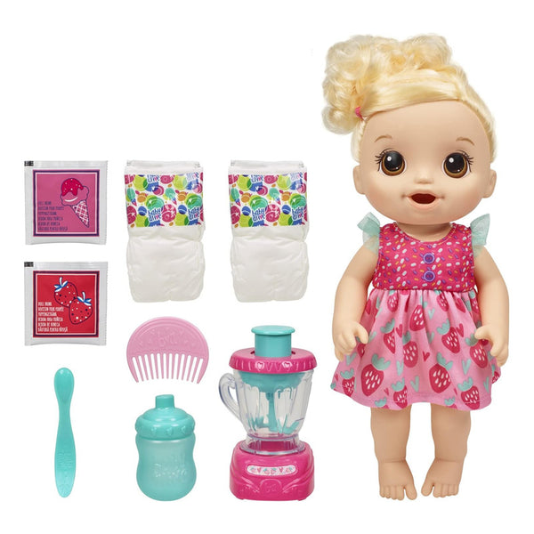 Muñeca Mezcladora Mágica Baby Alive Batido Fresa Con Licuadora Juguete Para Niños 3+ Años