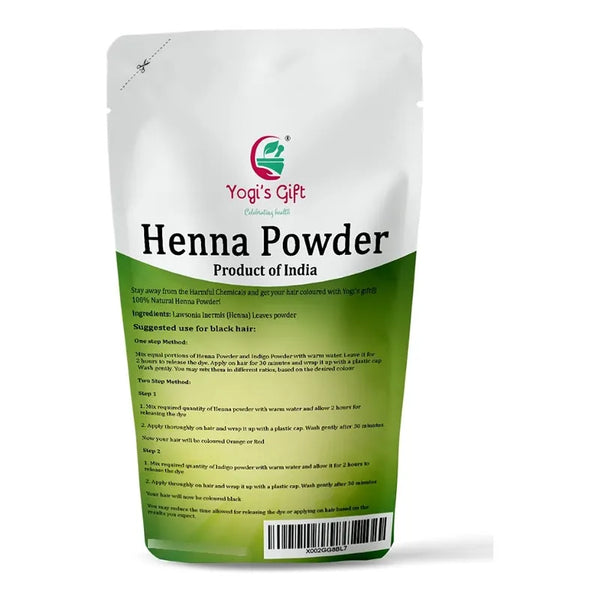 Henna En Polvo Yogi's Gift Para Coloración De Cabello Rojo Naranja Natural