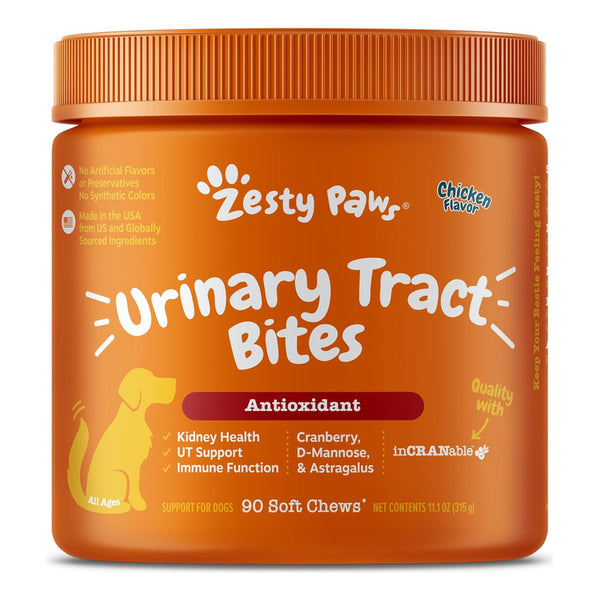 Zesty Paws Suplemento Tracto Urinario Perros 90 Masticables Apoyo Salud Renal