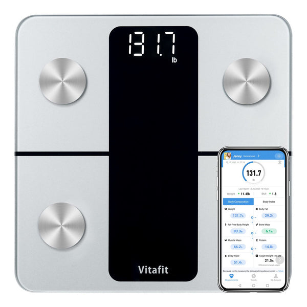 Bascula De Bano Inteligente Vitafit Con App Para Composicion Corporal