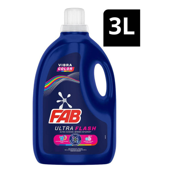 Detergente Liquido Fab Ultraflash Color 3l Ropa Impecable Aroma Duradero