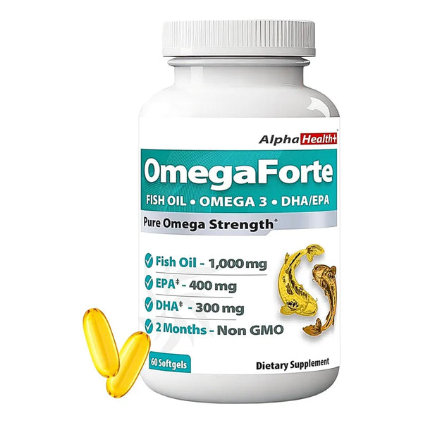 Aceite De Pescado Omega-3 1000 Mg Fuerza Extra Beneficios Salud En Un Solo Producto