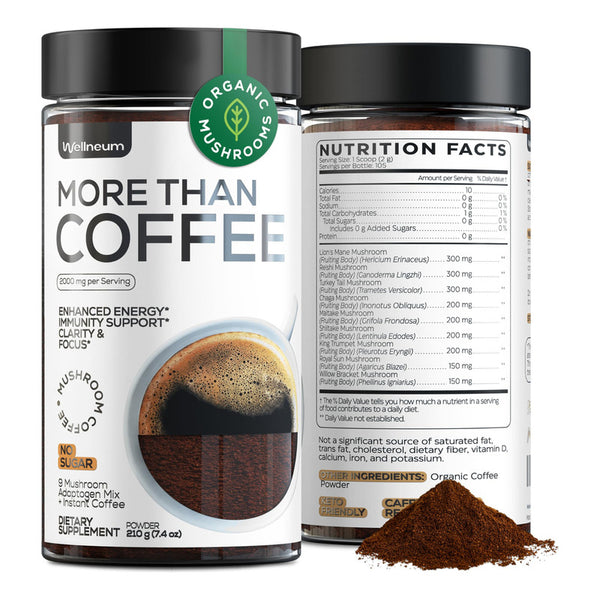 Cafe Con Mix De 9 Hongos Adaptogenos Wellneum 105 Porciones