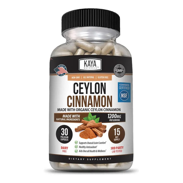 Capsulas De Canela De Ceilan Organica Kaya Naturals 1200 Mg 30 Unidades