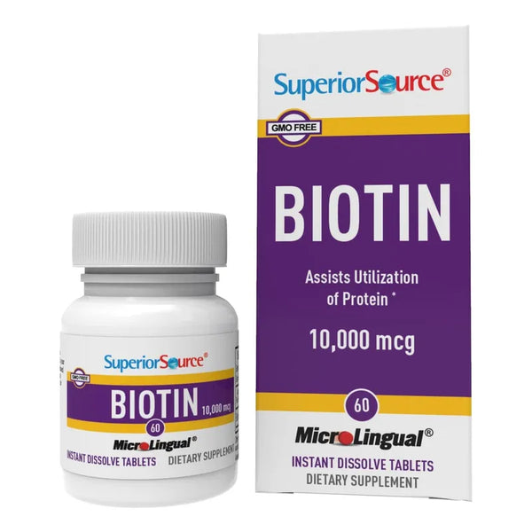 Biotina 10000 Mcg Tabletas Microlingües Disolución Rápida Superior Source 60 Unidades