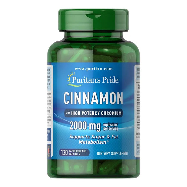 Canela Alta Potencia Con Cromo Fit Puritans Pride 120 Unidades