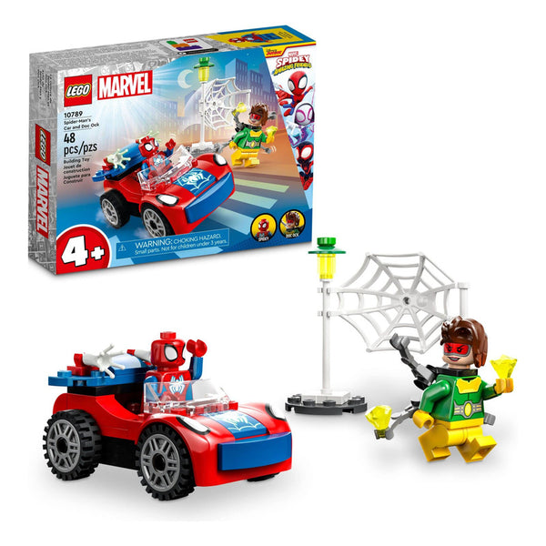 Marvel Spider-Man Car and Doc Ock Juego de Construcción para Niños 4+ Piezas que Brillan