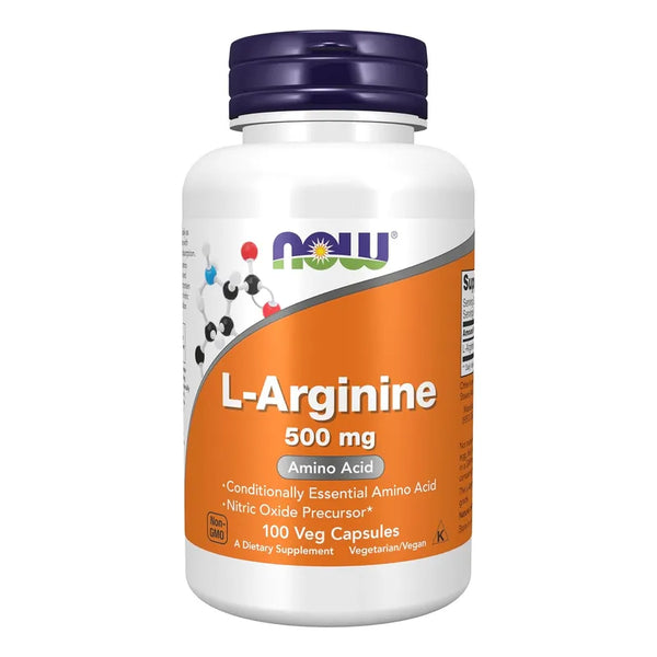 L-Arginina 500 Mg Precursor De Oxido Nitrico Aminoacido 100 Capsules