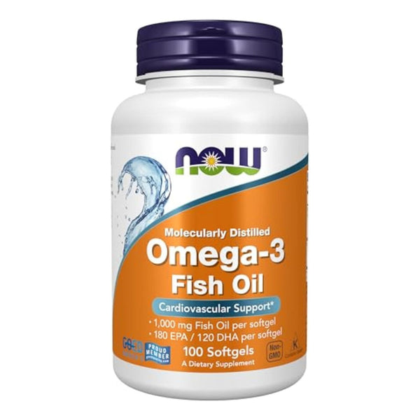 Omega-3 1000mg Aceite De Pescado Now Foods Corazón Y Cerebro Saludables