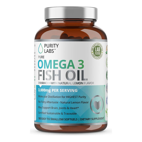 Aceite De Pescado Omega 3 3000 Mg 180 Cápsulas Purity Labs