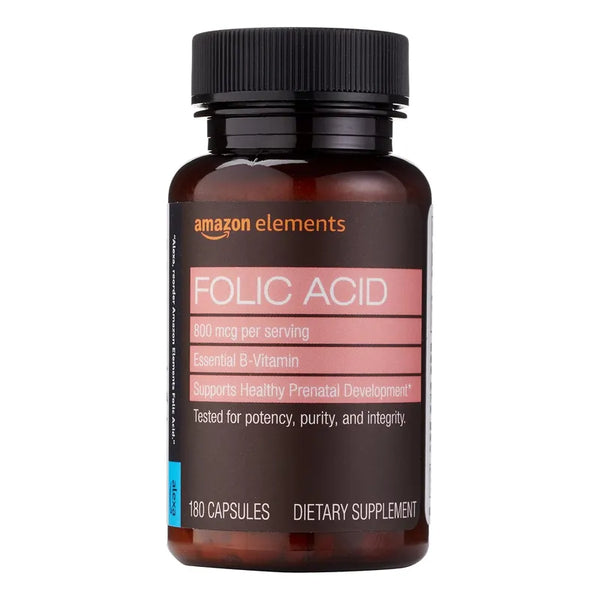 Acido Folico 800 Mcg 180 Tabletas Desarrollo Prenatal Sin Omg