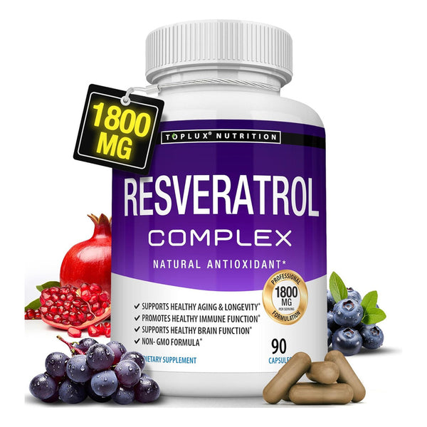 Resveratrol 1800mg Natural Complex Antienvejecimiento Suplemento Joven