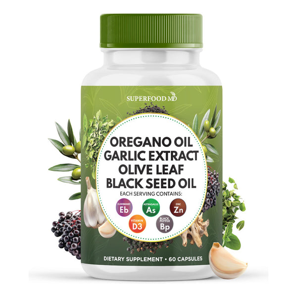 Aceite De Oregano 6000 Mg Extracto De Ajo 4000 Mg Salud Digestiva