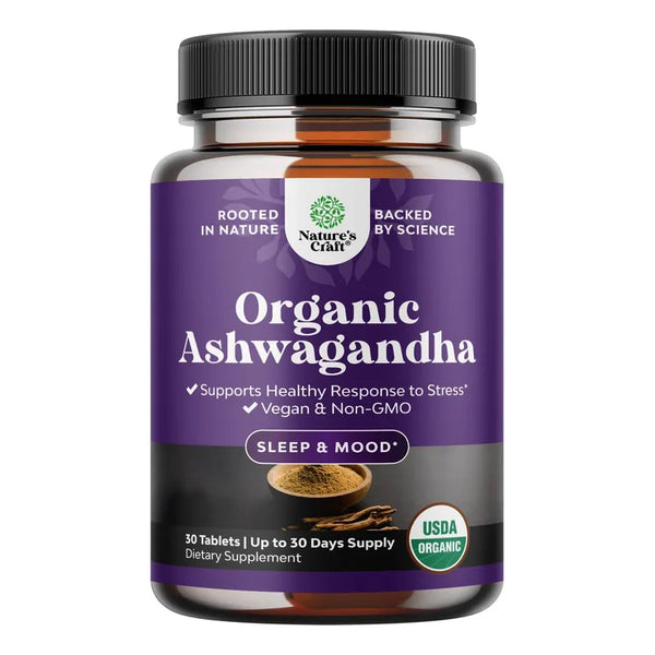 Ashwagandha Organica Con Pimienta Negra Alta Resistencia 30 Tabletas