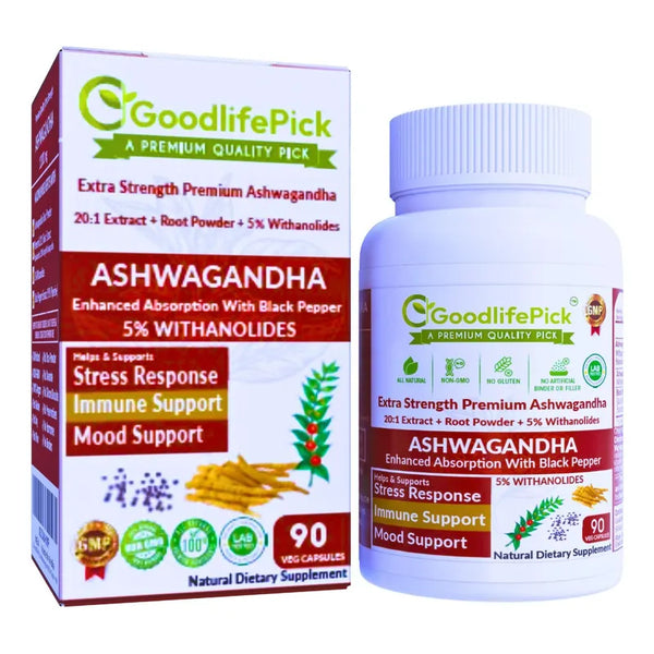 Capsulas De Ashwagandha Puro Con Raiz Y Pimienta Negra Veganas Y Sin Gluten