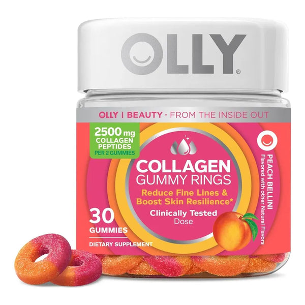 Anillos De Gomitas Sabor Durazno Con Colágeno Olly Suplemento Para La Juventud