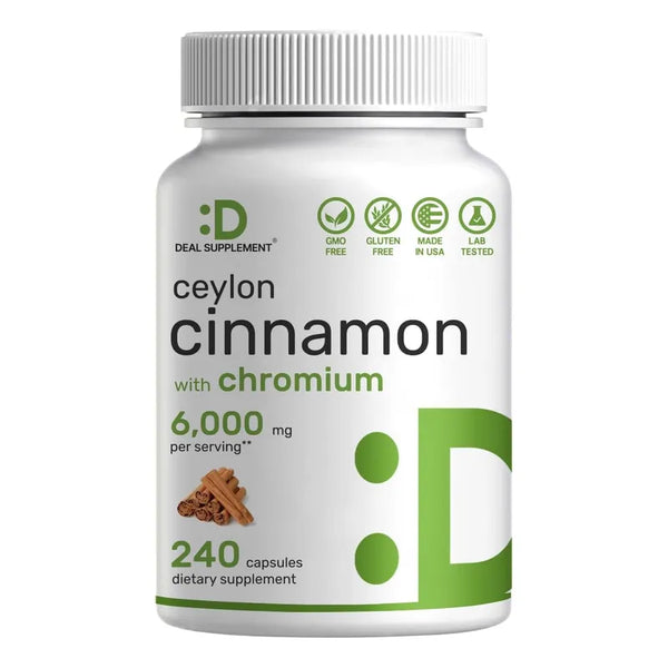Canela Ceylan 6000mg Extracto Activo Con Cromo Suplemento Saludable
