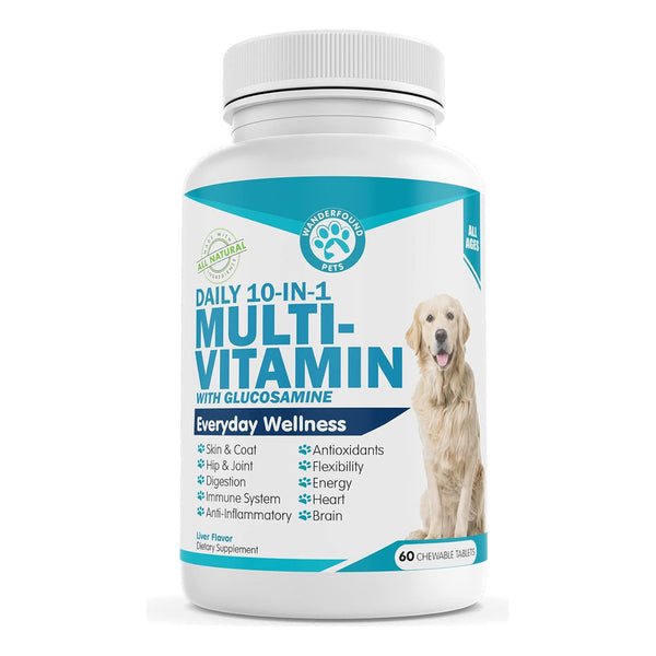 Multivitaminico 10 En 1 Para Perros Glucosamina D3 Wanderfound Pets