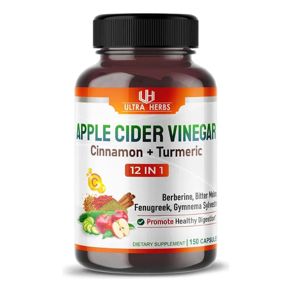 Capsulas Organicas De Vinagre De Sidra De Manzana Con Canela Para Bienestar