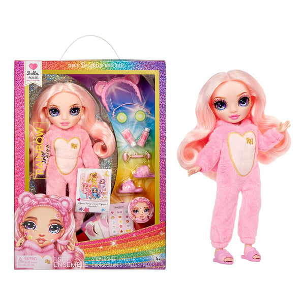 Rainbow High Jr High Bella Muñeca Rosa Fiesta de Pijamas 9 Pulgadas con Accesorios