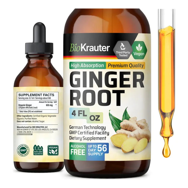 Extracto De Raíz De Jengibre Para Bienestar General Producto Vegano 4oz