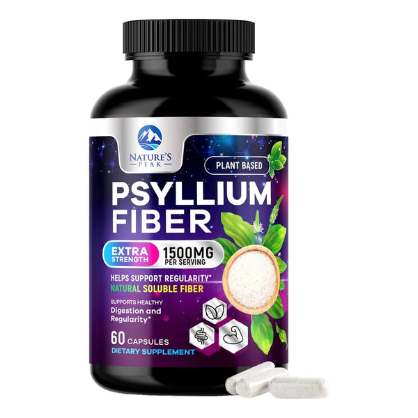 Cápsulas De Cáscara De Psyllium 1500 Mg Suplemento De Fibra Soluble