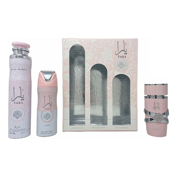 Perfume Lattafa Yara Set De 3 Piezas Para Mujer Fragancia Intensa