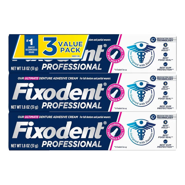 Fixodent Professional Ultimate Crema Adhesiva Para Dentaduras 3 Paquetes