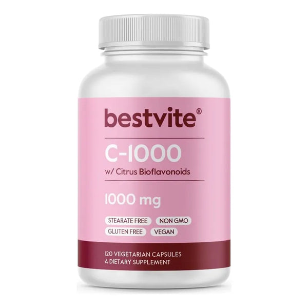 Bestvite Vitamina C 1000 Mg 120 Cápsulas Con Bioflavonoides Sin Gluten