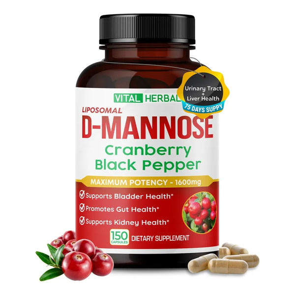 Cápsulas Liposomales De D-manosa Con Arándano Y Pimienta Negra Salud Holística 150 Cápsulas