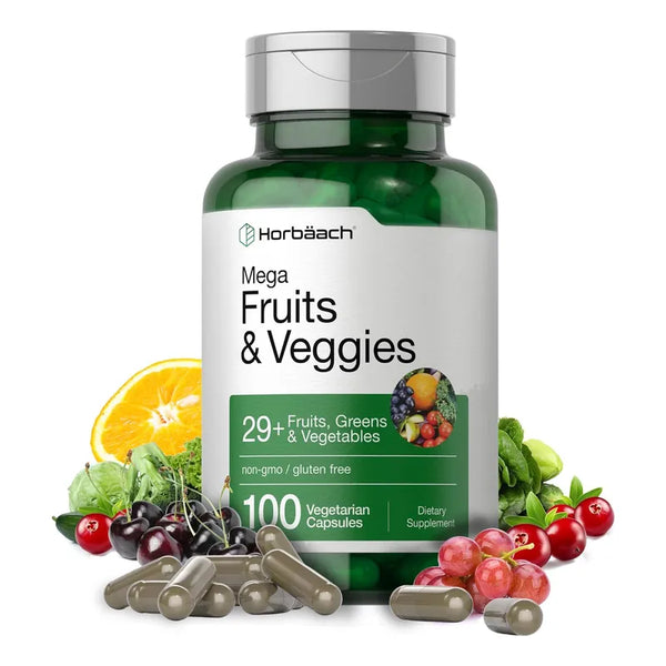 Capsulas De Mega Frutas Y Verduras Horbaach 100 Unidades