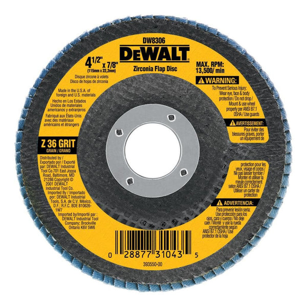 Disco Amoladora Angular Dewalt Dw8330 Circonita Grano 80 Mayor Durabilidad
