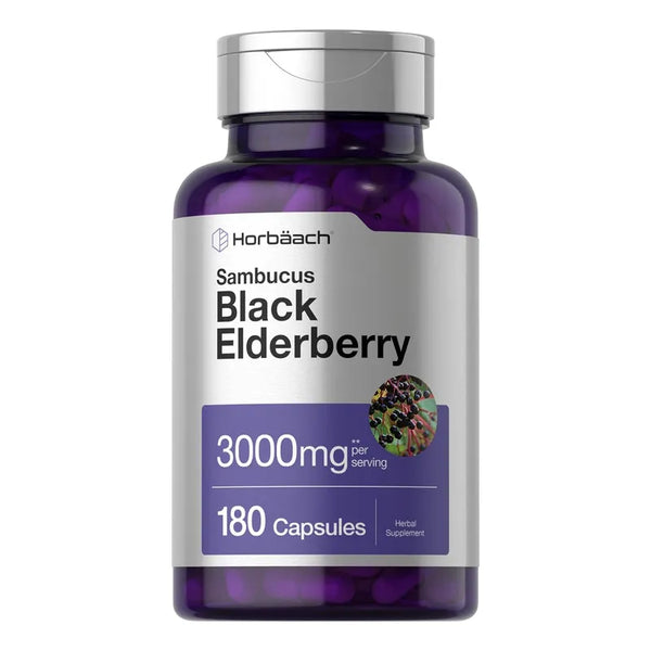 Capsulas De 2000 Mg De Sambucus 180 Unidades Suplemento Natural Horbaach