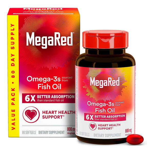 Aceite De Pescado Omega 3 Avanzado 800Mg Alta Absorción Cápsulas MegaRed