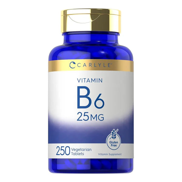 Vitamina B6 Carlyle 25mg 250 Tabletas Energía Vegetariana
