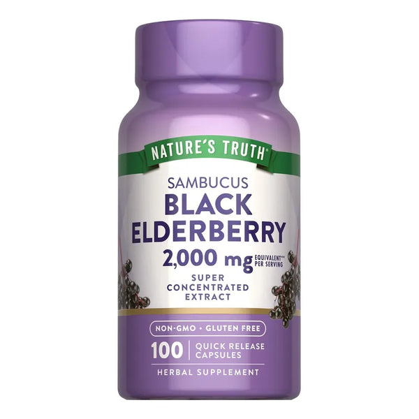 Capsulas De Sauco Negro 1000 Mg Nature's Truth 100 Unidades Superalimento Natural