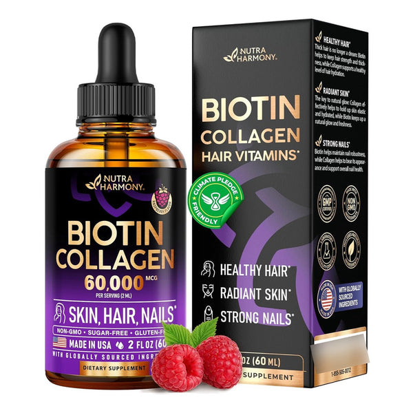 Biotina Liquid Colageno Vitaminas Para Cabello Gotas Potenciado En Absorcion Rapida