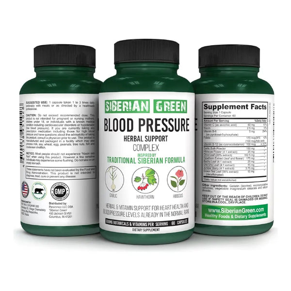 Apoyo Herbáceo Para Presión Cardiovascular Espino Hibisco Ajo 60 Cápsulas