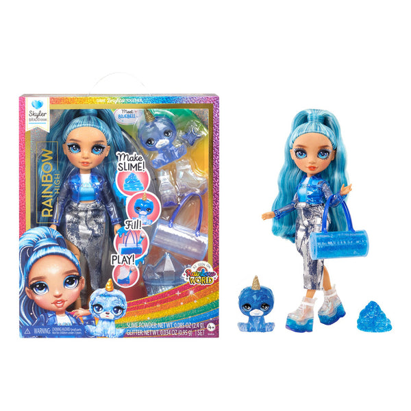 Muñeca Rainbow High Skyler 28 cm con slime y mascota Yeti juguetes creativos para niñas