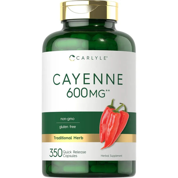 Cápsulas De Pimienta De Cayena 600 Mg 350 Pastillas Naturale